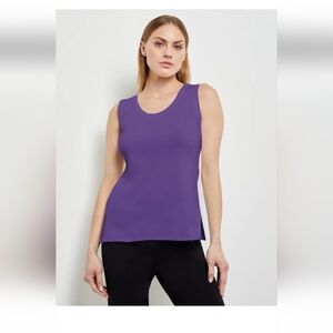 Misook Double Scoop Neck Tank Top